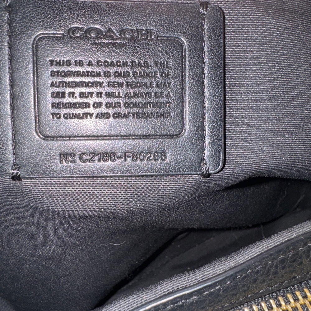 Coach Black Leather Shoulder Bag with Gold Accents - Picture 4 of 4